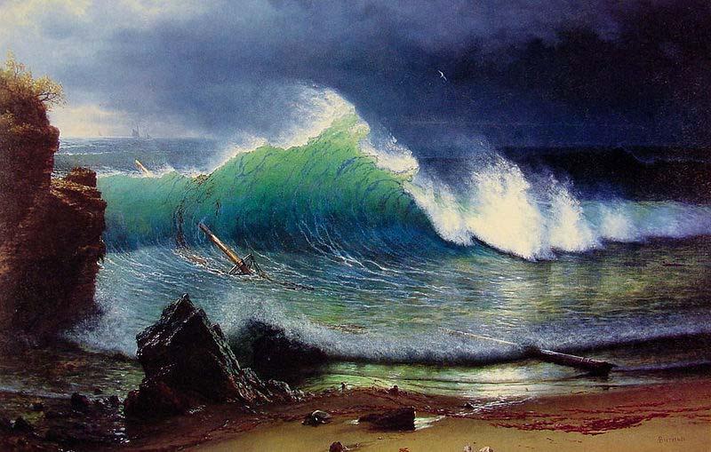 Albert Bierdstadt The Shore of the Turquoise Sea Sweden oil painting art